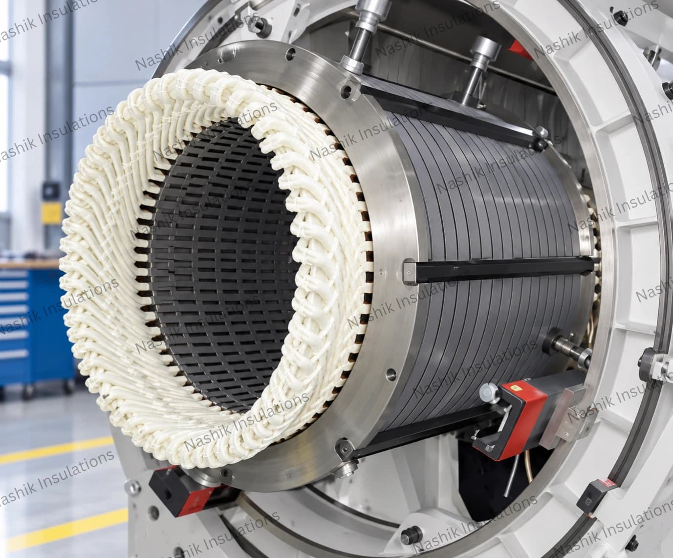 Stator Overhang Winding Insulation with Polyester Fiber Tape